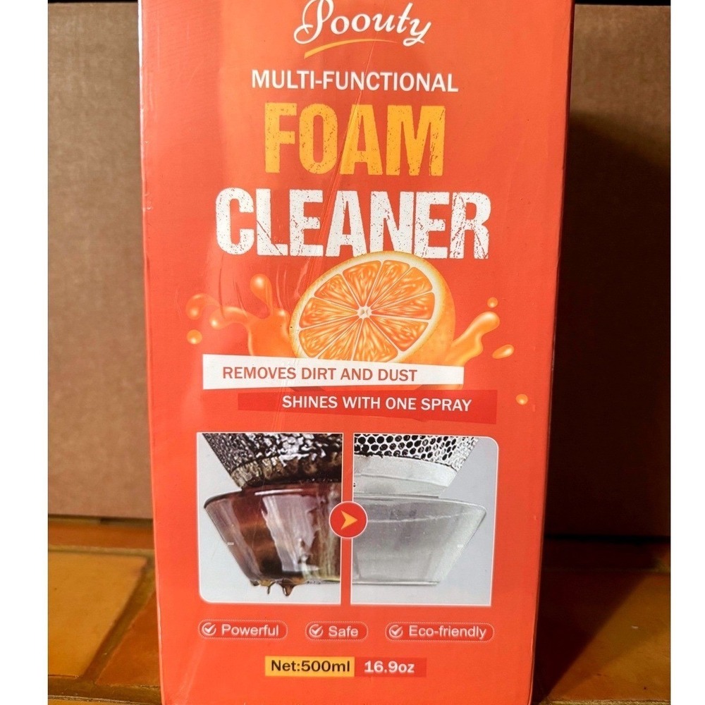 Poouty Multi-Functional Foam Cleaner 16.9oz Orange Oil Degreaser Eco-Friendly